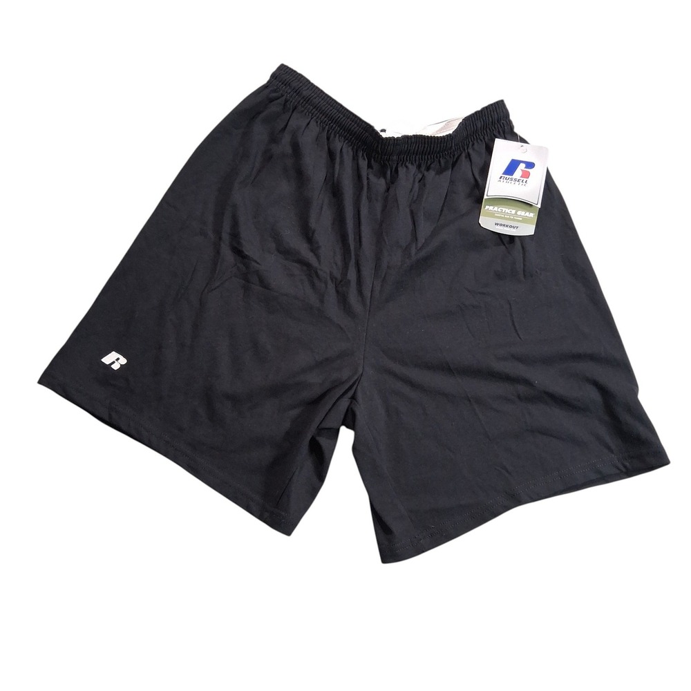 Russell Athletic Shorts Mens S Black Practice Gear Cotton Vintage New Old Stock